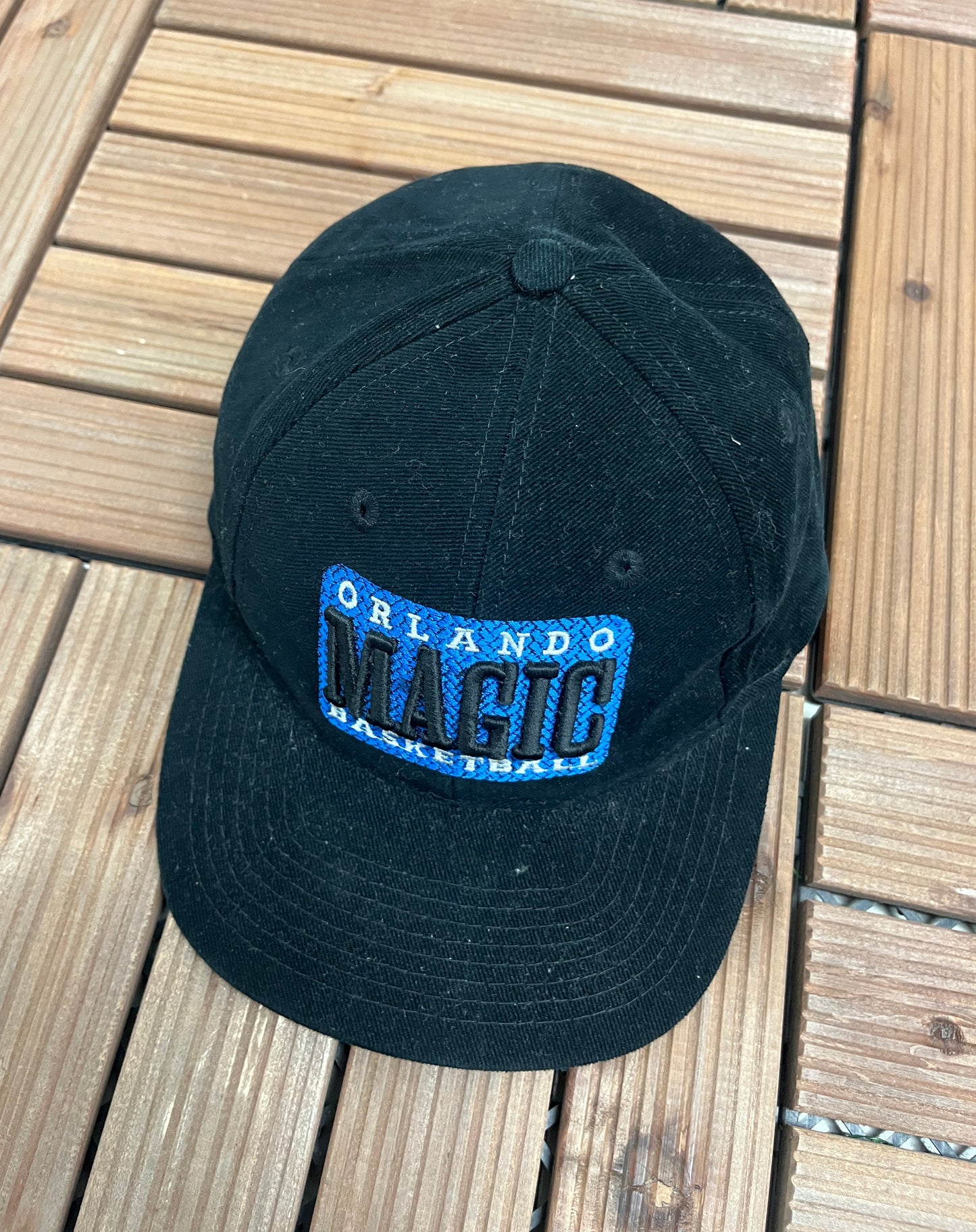 Orlando Magic Embroidered Graphic Hat | Snap Back | Vintage 1990s NBA Basketball Black Cap |