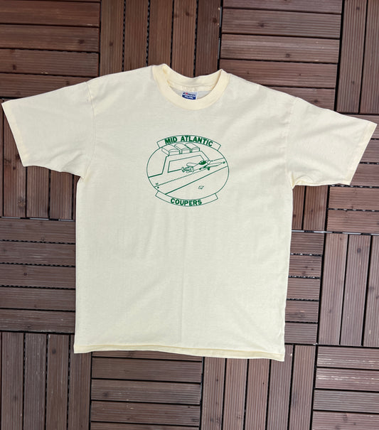 Mid Atlantic Coupers Graphic Tee | Size X-Large | Vintage 1990s Single Stitch Made in USA Yellow T-Shirt |