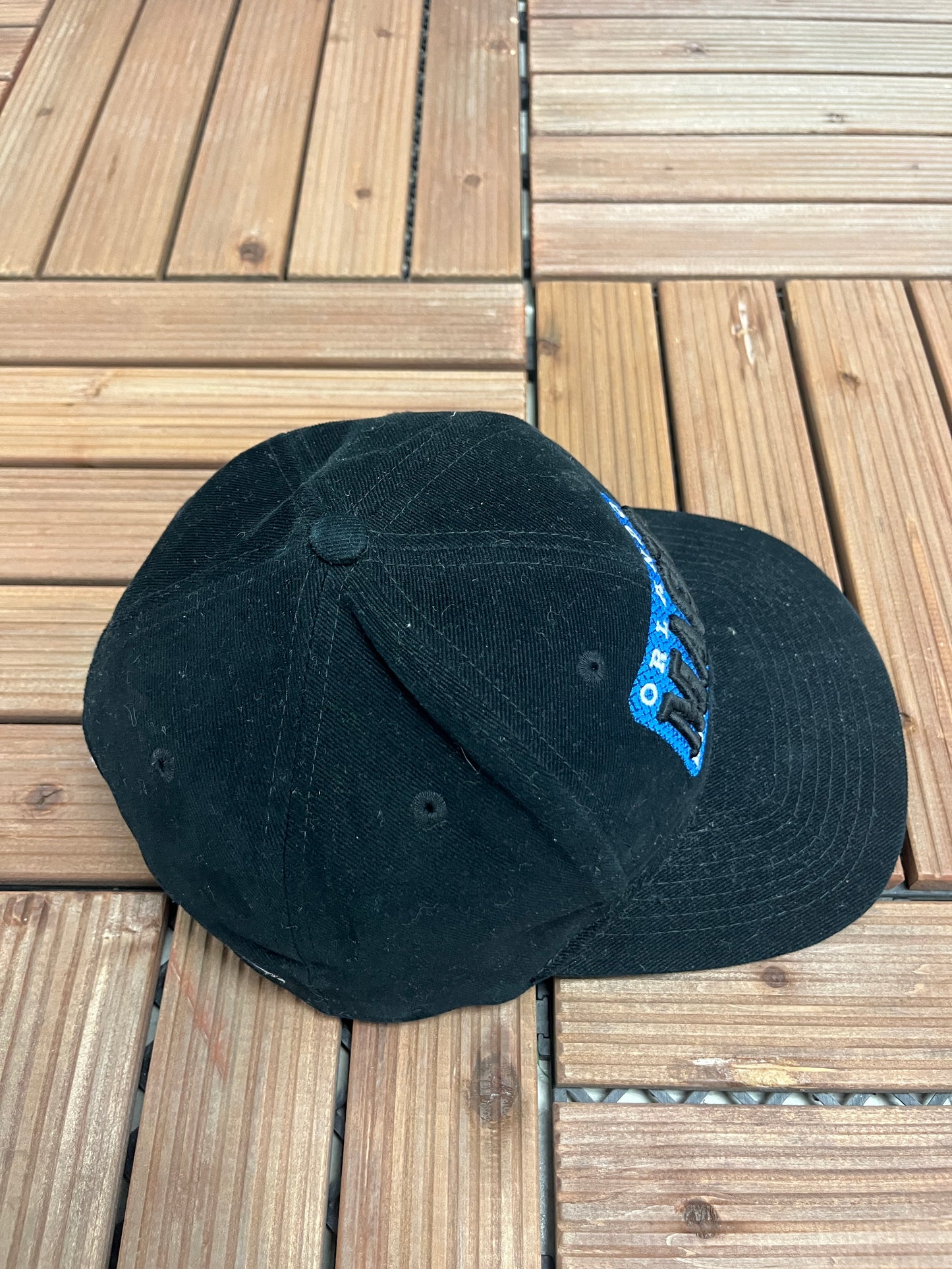 Orlando Magic Embroidered Graphic Hat | Snap Back | Vintage 1990s NBA Basketball Black Cap |