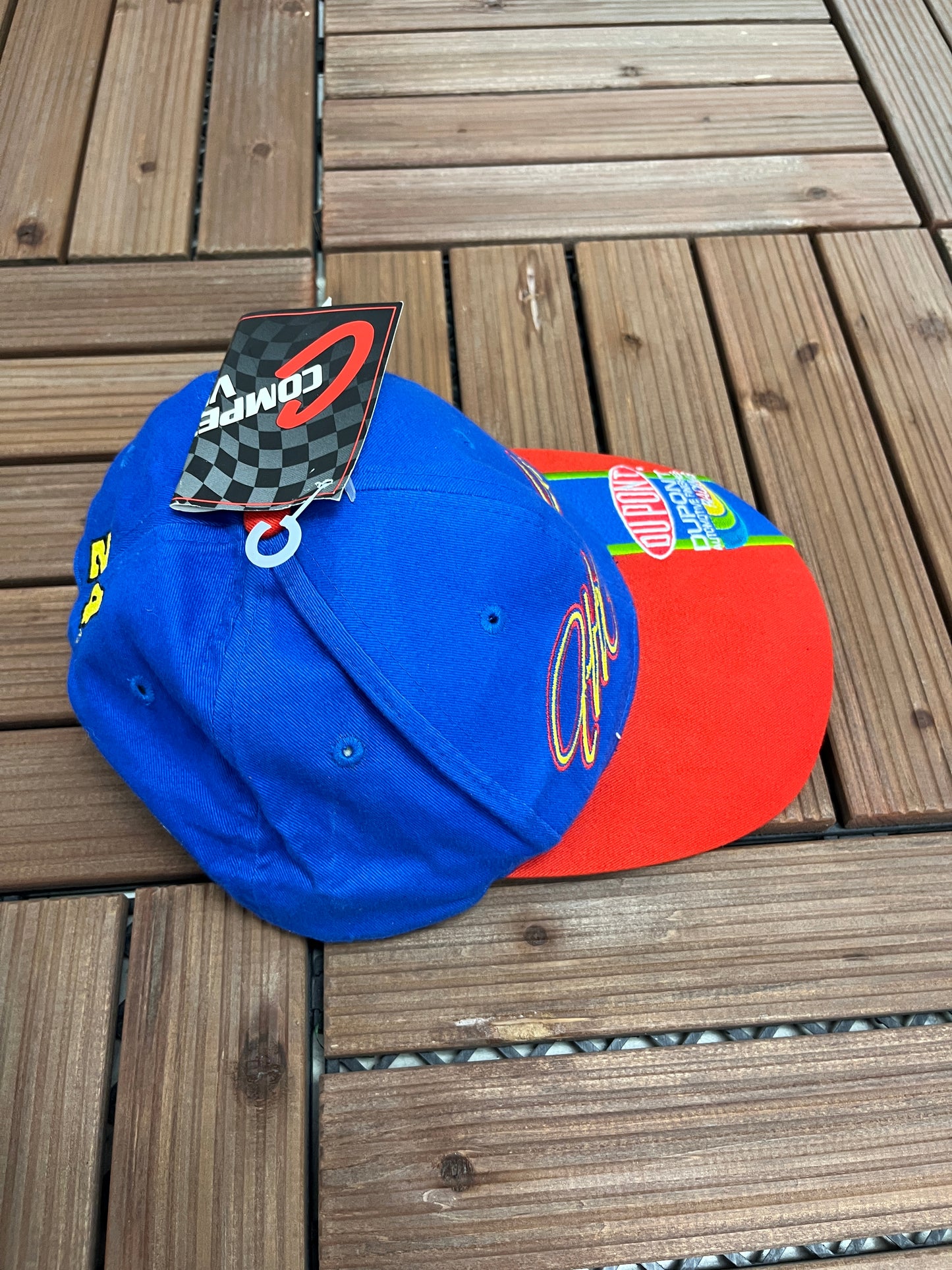 Jeff Gordon NASCAR Embroidered Graphic Hat | Snap Back | Vintage 2000s Racing Blue Cap |