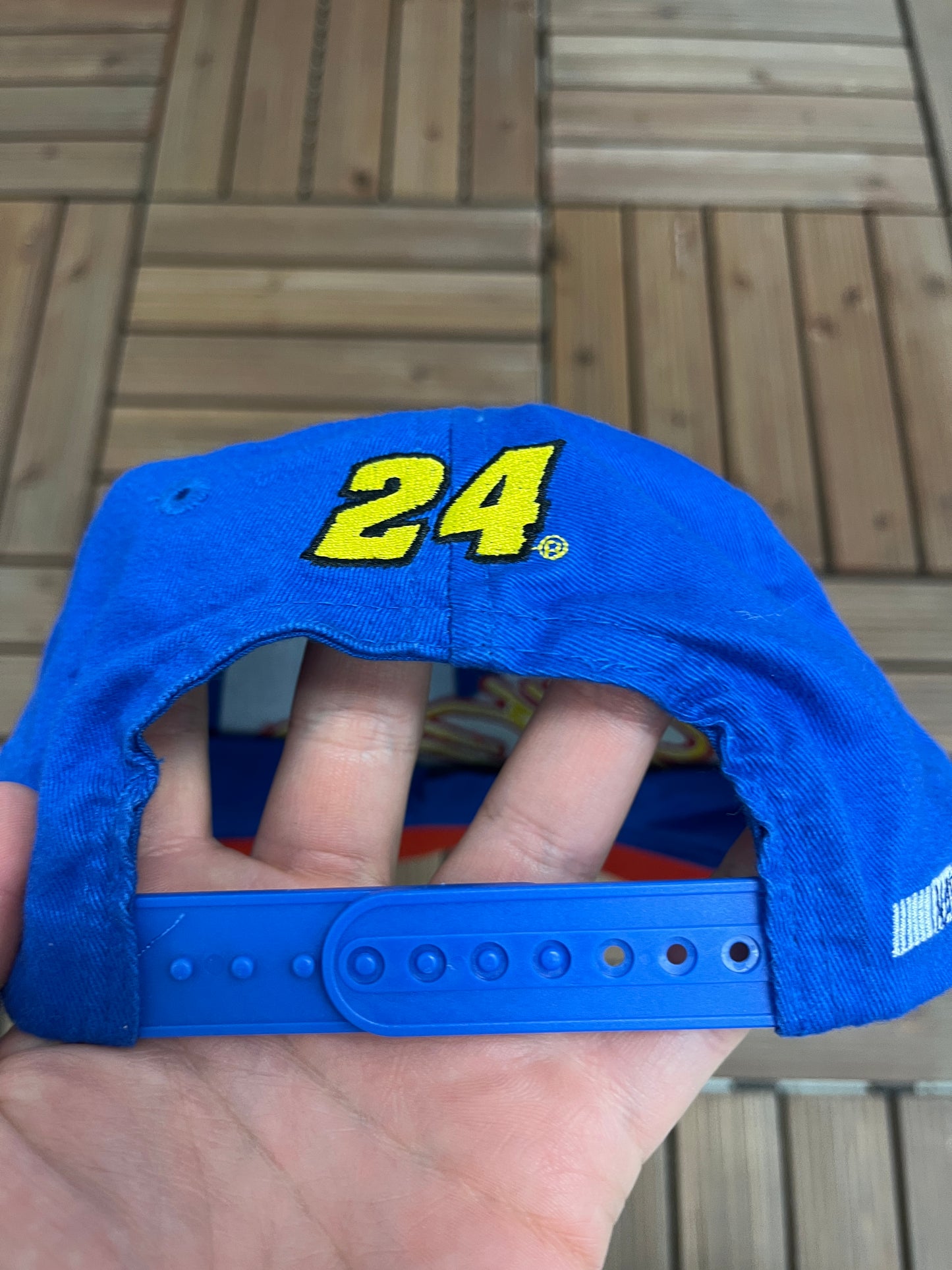 Jeff Gordon NASCAR Embroidered Graphic Hat | Snap Back | Vintage 2000s Racing Blue Cap |