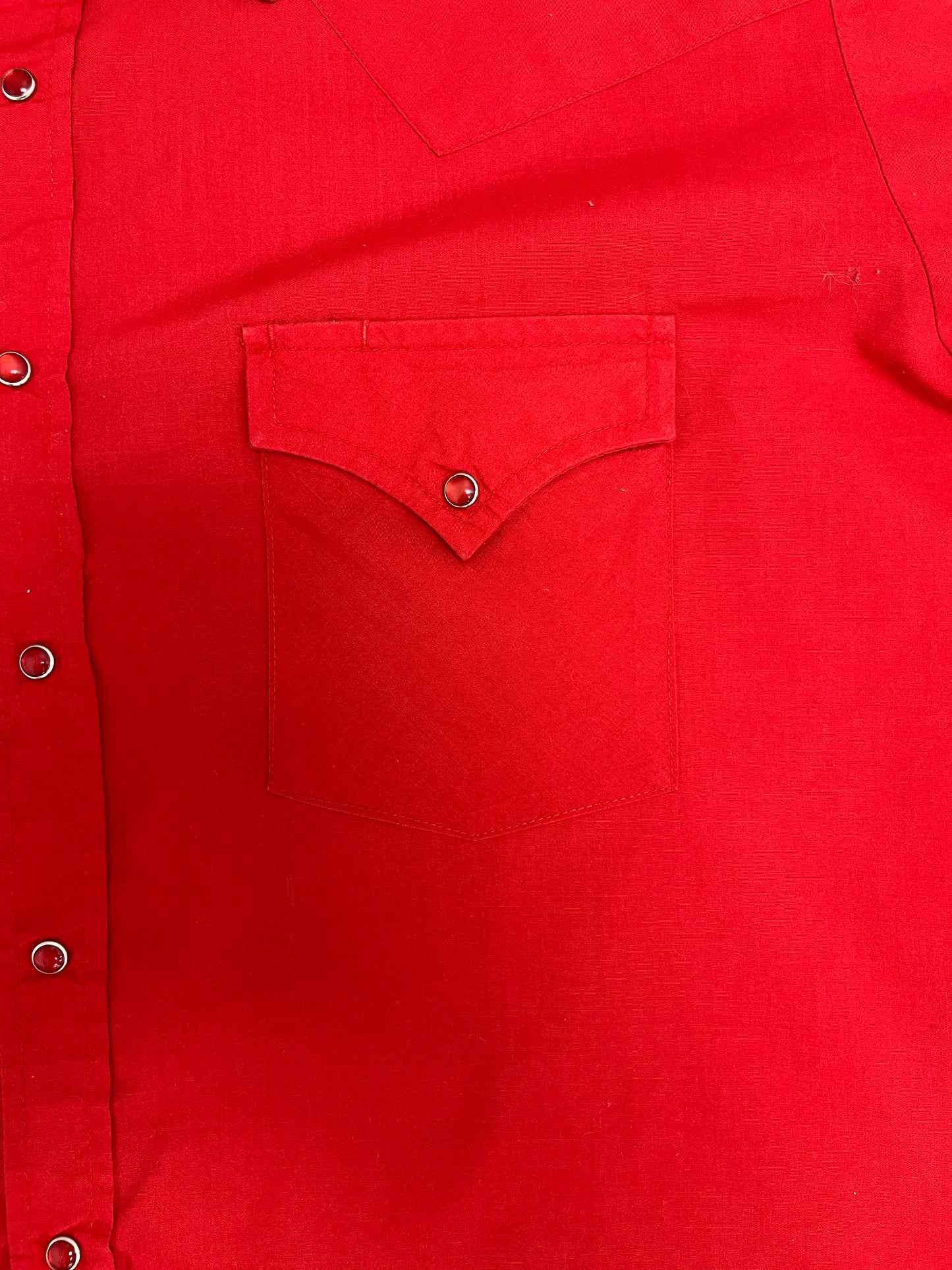 Ely Cattleman Button Down Shirt | Size Large | Vintage 1990s Plain Red Shirt |