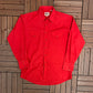 Ely Cattleman Button Down Shirt | Size Large | Vintage 1990s Plain Red Shirt |