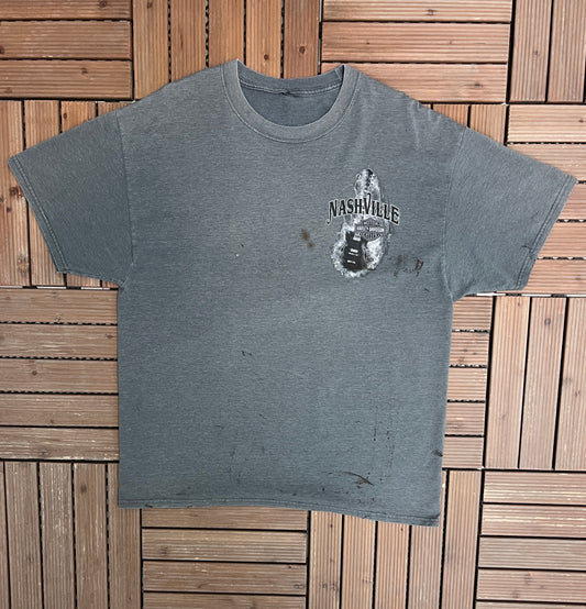 Harley Davidson Nashville, Tennessee Graphic Tee | Size X-Large | Vintage 2000s Biker Motorcycle Grey T-Shirt |