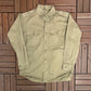 Light Green Military Army Button Down | Size Large | Vintage 1990s Military Green Long Sleeve Shirt |