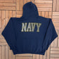 United States of America Navy Sweater | Size X-Large | Vintage 1990s Made in USA Blue Hoodie |