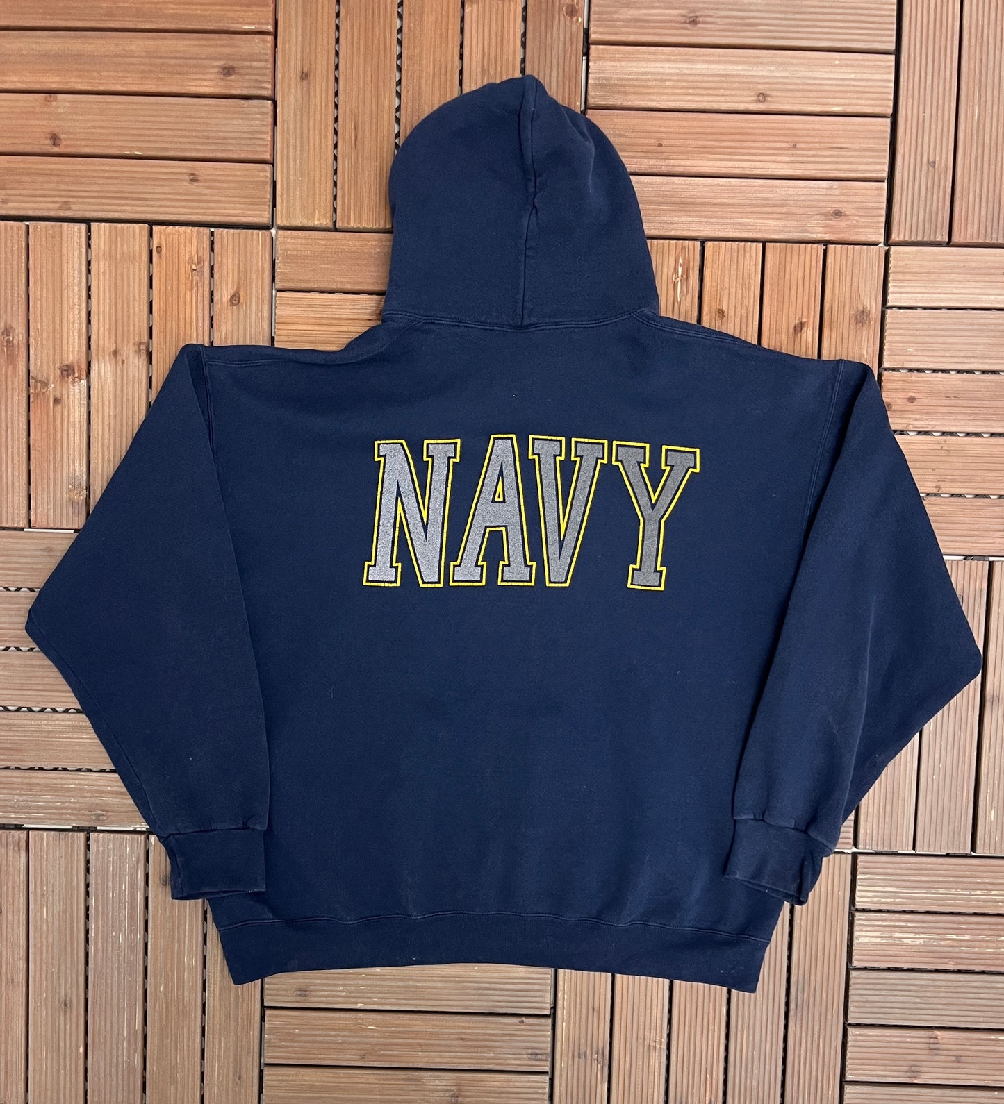 United States of America Navy Sweater | Size X-Large | Vintage 1990s Made in USA Blue Hoodie |