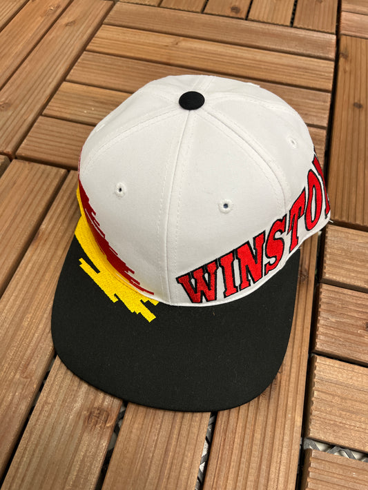 Winston Cup Series Racing Graphic Hat | Snap Back | Vintage 1990s White Colourful NASCAR Cap |