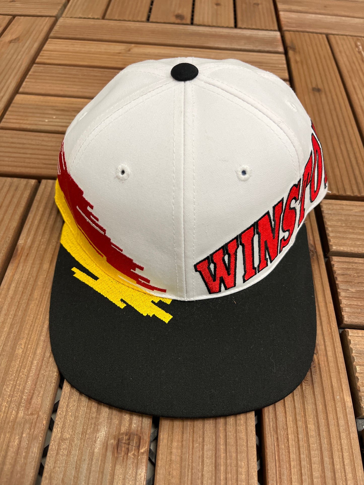 Winston Cup Series Racing Graphic Hat | Snap Back | Vintage 1990s White Colourful NASCAR Cap |