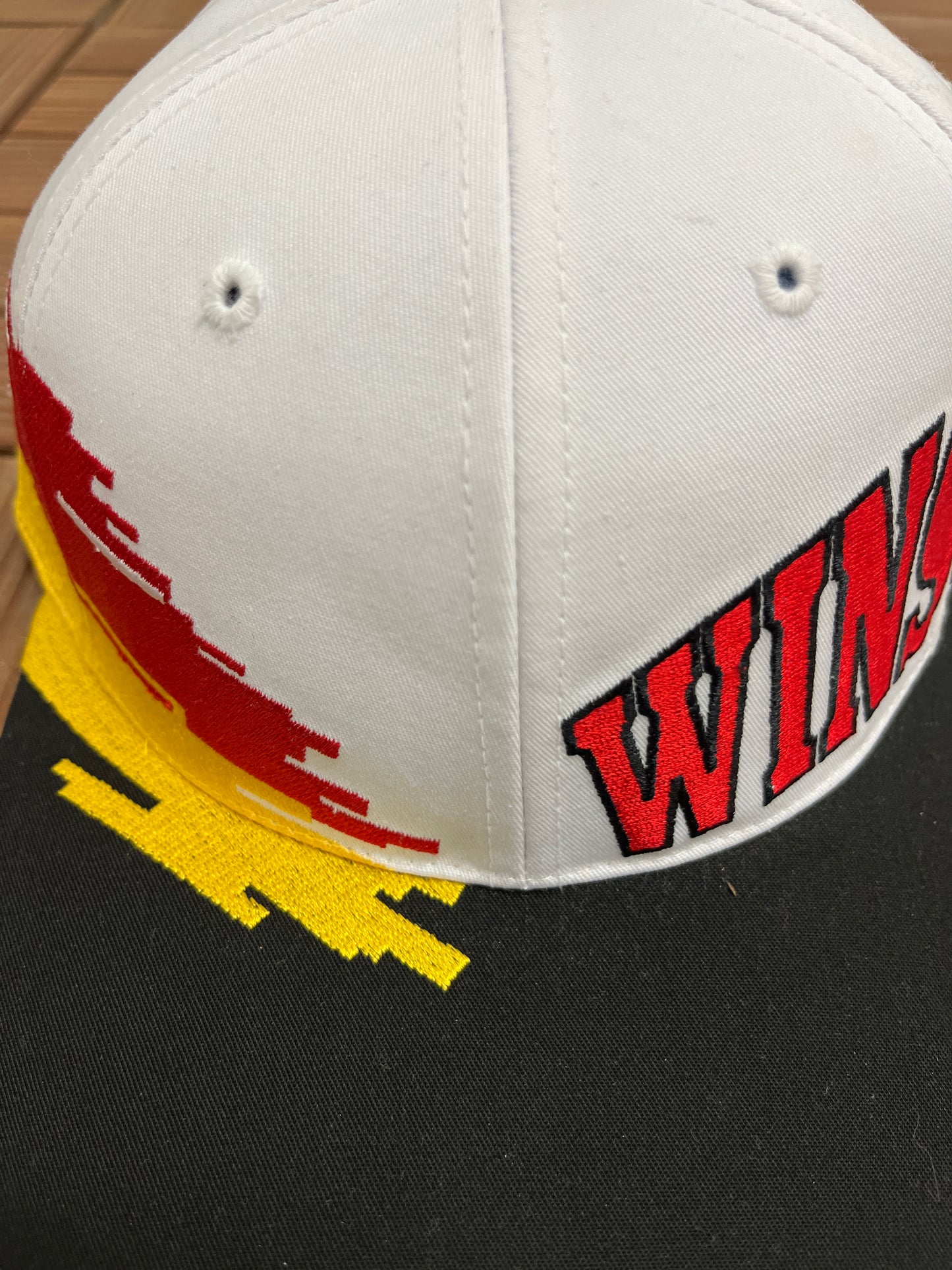 Winston Cup Series Racing Graphic Hat | Snap Back | Vintage 1990s White Colourful NASCAR Cap |