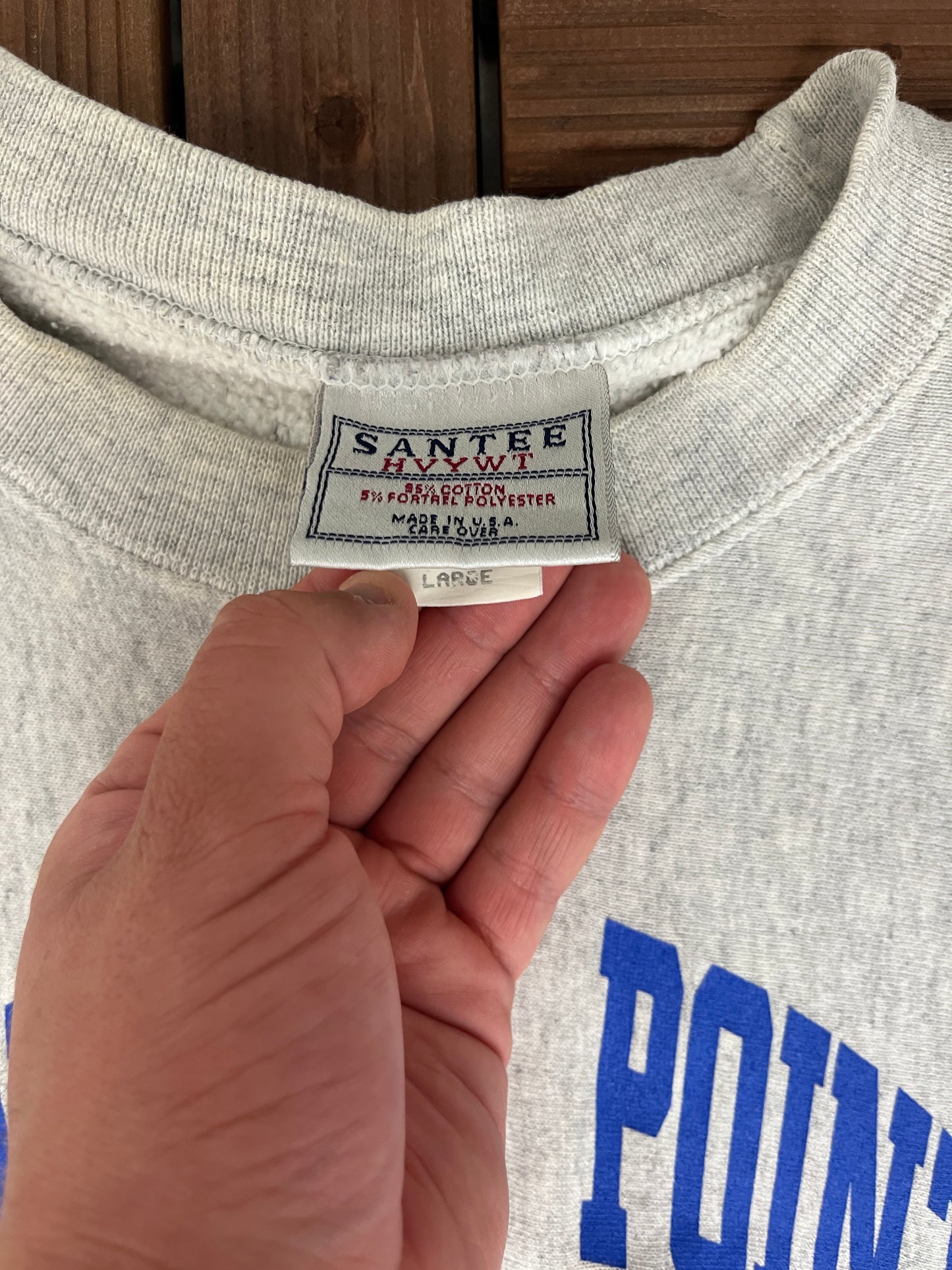 Mineral Point Athletic Dept. Graphic Crewneck | Size Large | Vintage 1990s Heather Grey Sweater | Made in USA | Free Shipping to USA |