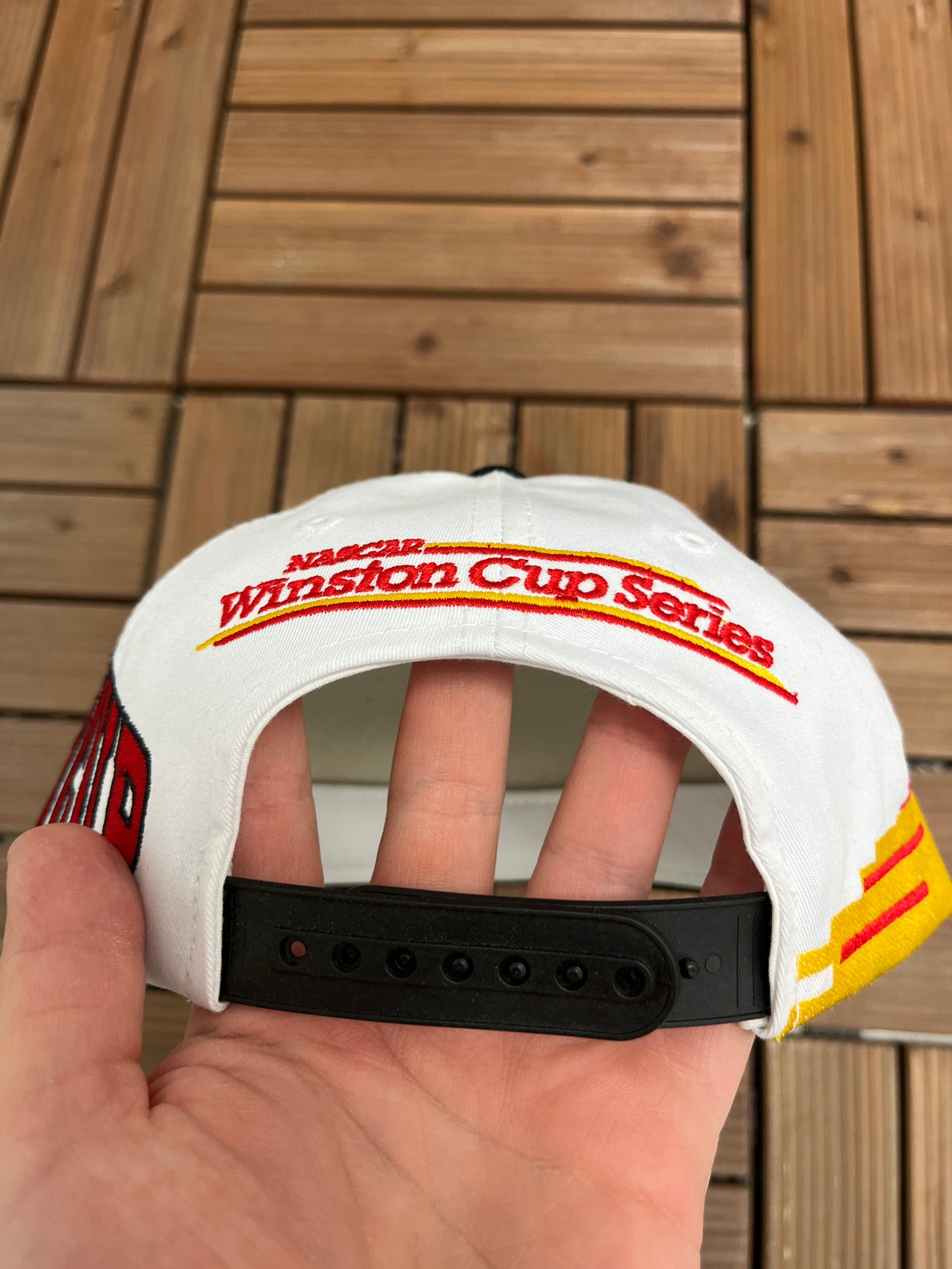 Winston Cup Series Racing Graphic Hat | Snap Back | Vintage 1990s White Colourful NASCAR Cap |