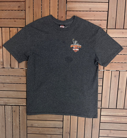 Harley Davidson New York City Graphic Tee | Size X-Large | Vintage 2000s Biker Motorcycle Grey T-Shirt |