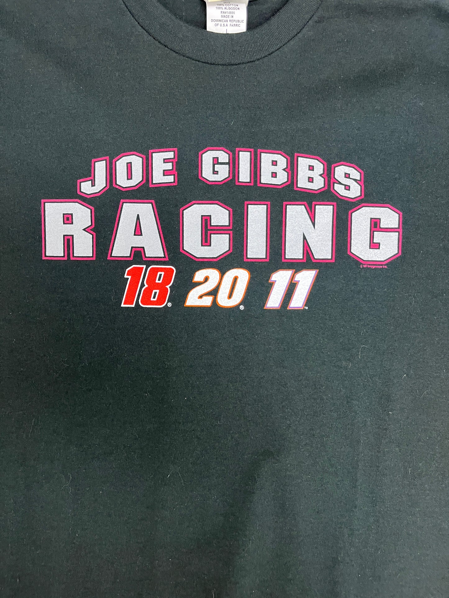 Joe Gibbs Racing NASCAR Graphic Tee | Size Large | Vintage 2000s NASCAR Racing Black T-Shirt | Free Shipping to America |