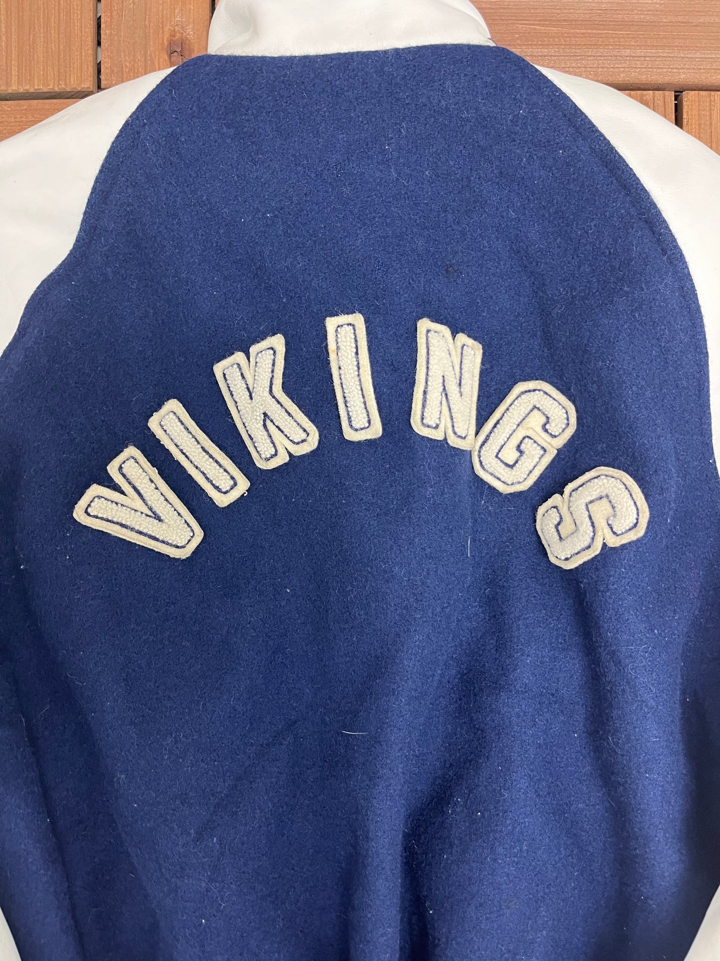 Arthur Voaden Secondary School Vikings Varsity Jacket | Size Medium | Vintage 1990s Varsity Button Up Blue Jacket | Free Shipping to USA |