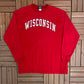 Wisconsin Badgers Spell Out Graphic Tee | Size Large | Vintage 1990s College Sports Red T-Shirt | Jansport Tag | Free Shipping to USA |