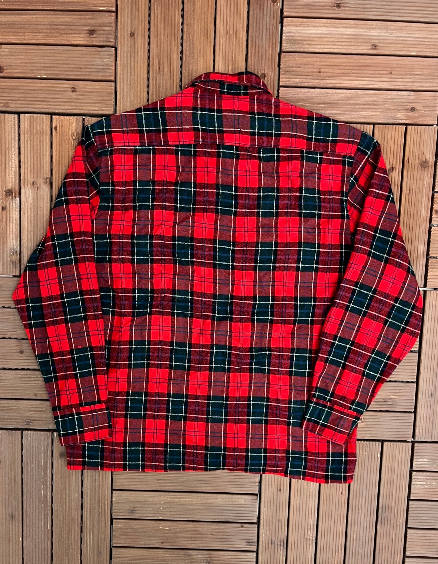 Backpacker Plaid Button Down Shirt | Size Large | Vintage 2000s Red & Green Plaid Button Down Flannel | Free Shipping to USA |