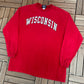 Wisconsin Badgers Spell Out Graphic Tee | Size Large | Vintage 1990s College Sports Red T-Shirt | Jansport Tag | Free Shipping to USA |