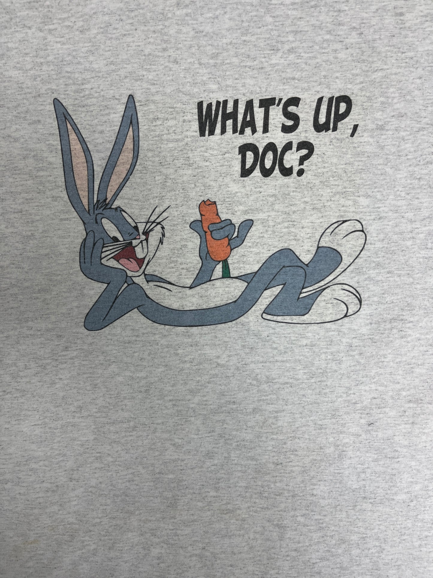 Bugs Bunny What's Up, Doc? Graphic Tee | Size Large | Vintage 2000s Grey Looney Tunes T-Shirt |