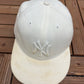 New York Yankees Embroidered Graphic Hat | Size 7 3/8 | Vintage 2000s MLB Baseball White Cap | Free Shipping to USA |