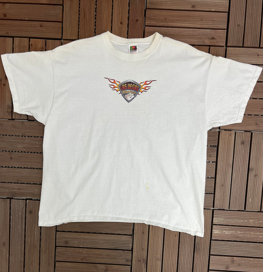 Vegas Bike Fest 2002 Graphic Tee | Size XX-Large | Vintage 2000s Motorcycle Biker White T-Shirt |