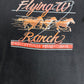 Flying W Ranch Kellettville, Pennsylvania Graphic Tee | Size Large | Vintage 1990s Made in USA Black T-Shirt |