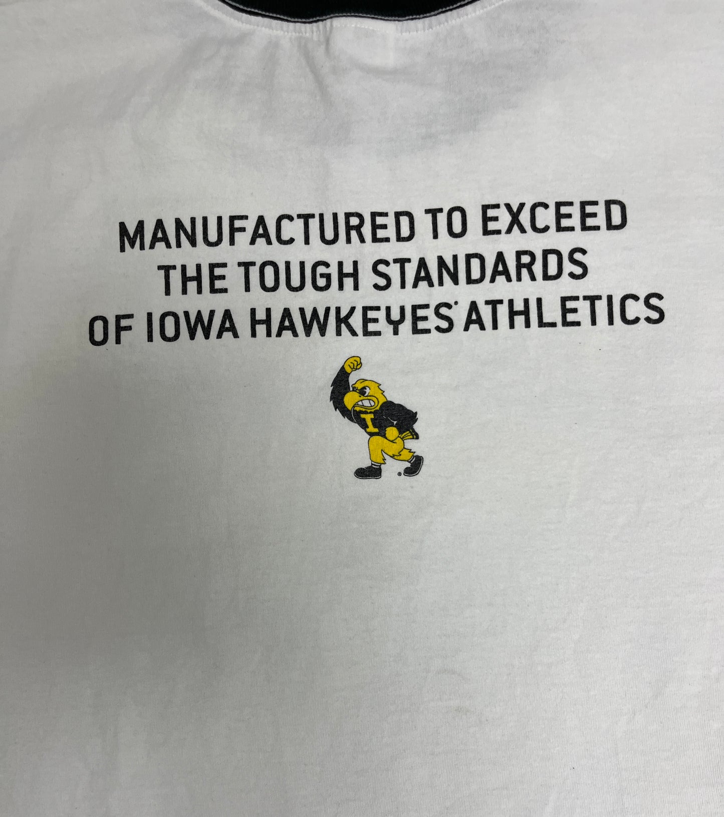 Iowa Hawkeyes Football Graphic Tee | Size X-Large | Vintage 2000s College Football White T-Shirt |