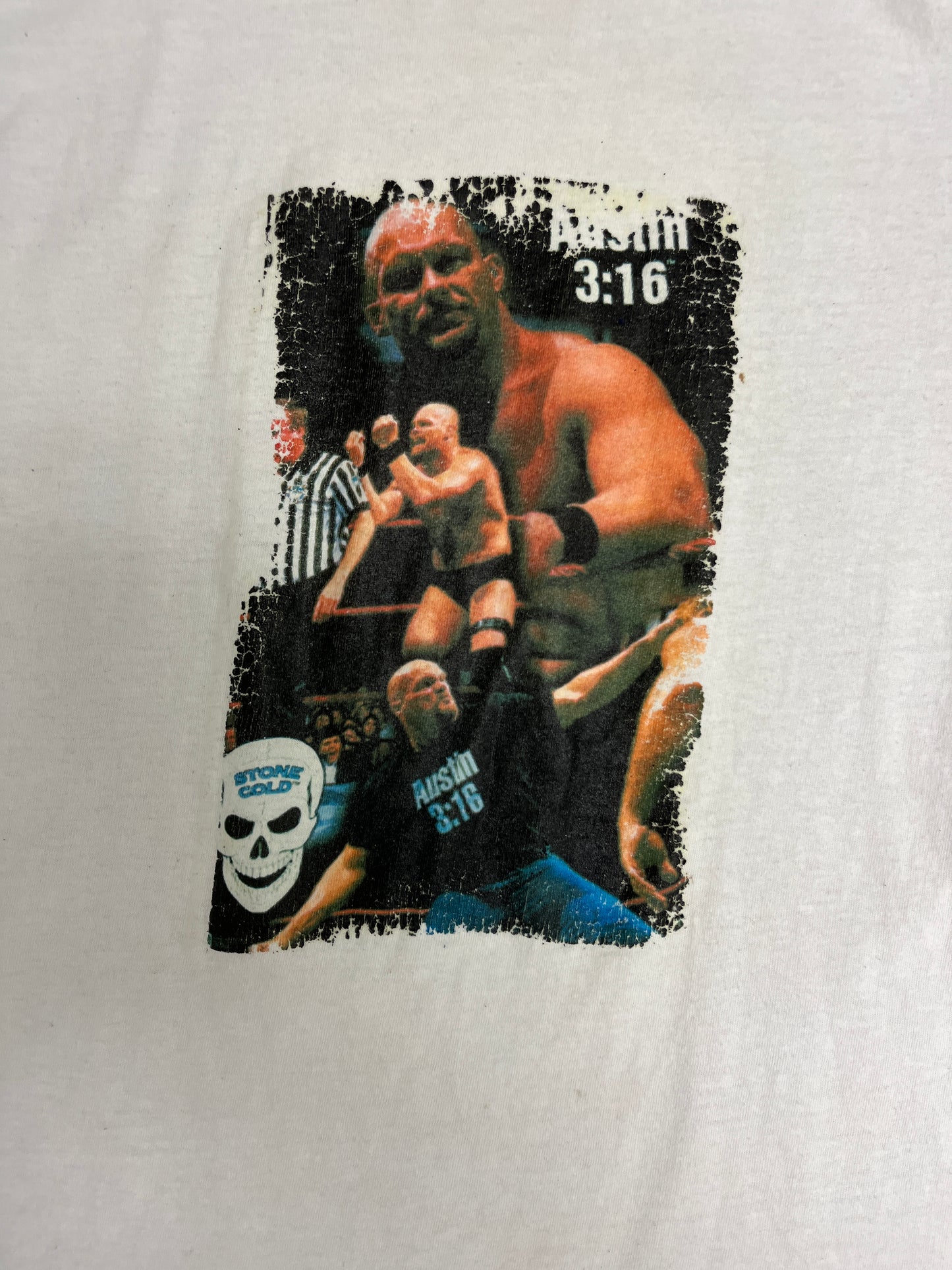 Stone Cold Steve Austin 3:16 Graphic Tee | Size Medium | Vintage 1990s Wrestling Steven Austin White T-Shirt |