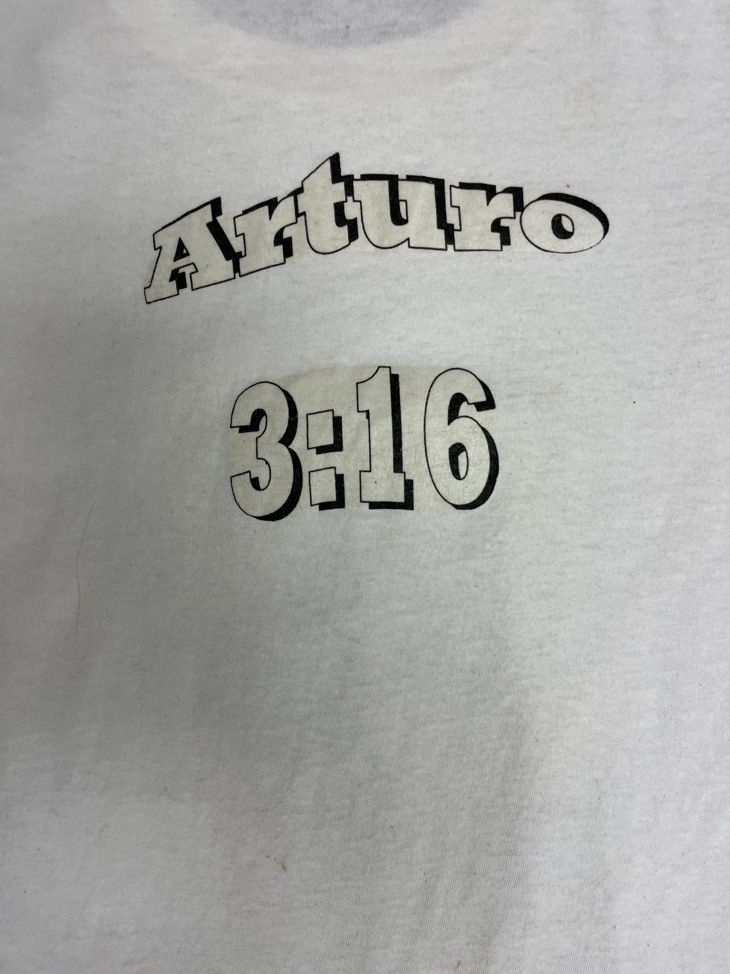 Stone Cold Steve Austin 3:16 Graphic Tee | Size Medium | Vintage 1990s Wrestling Steven Austin White T-Shirt |
