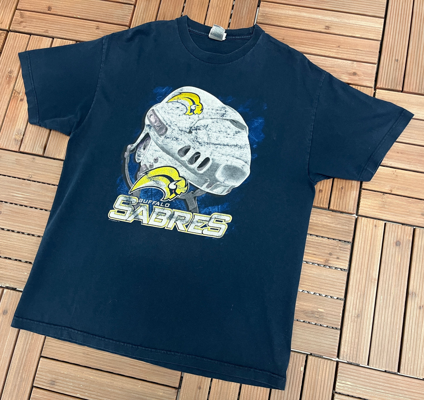 Buffalo Sabres Graphic Tee | Size X-Large | Vintage 2000s NHL Hockey Blue T-Shirt | CSA Neck Tag | Free Shipping to USA|