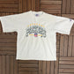 Green Bay Packers Embroidered Graphic Tee | Size Large | Vintage 1990s NFL Football White T-Shirt |