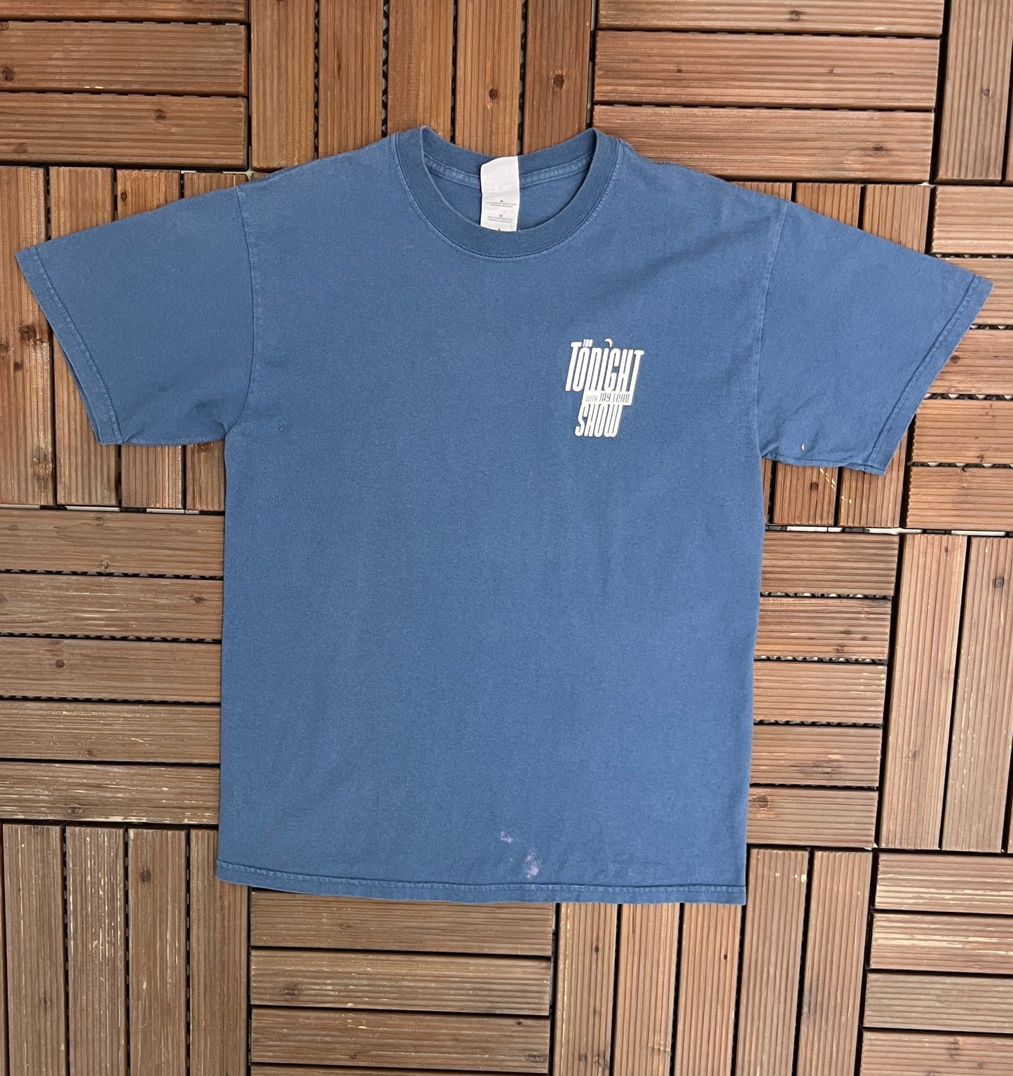 The Tonight Show With Jay Leno Graphic Tee | Size Medium | Vintage 2000s Talk Show Host Blue T-Shirt |