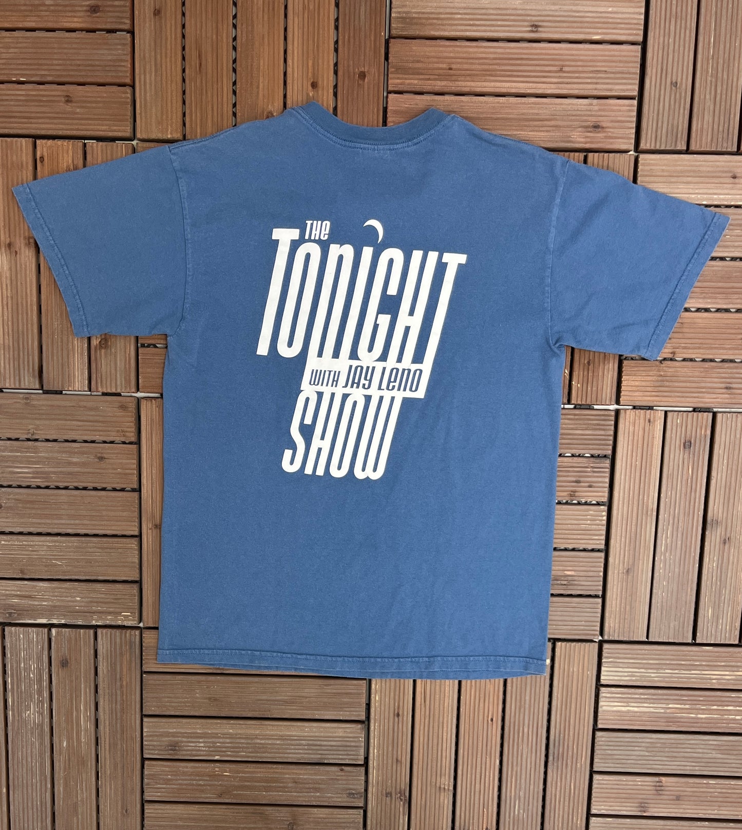 The Tonight Show With Jay Leno Graphic Tee | Size Medium | Vintage 2000s Talk Show Host Blue T-Shirt |