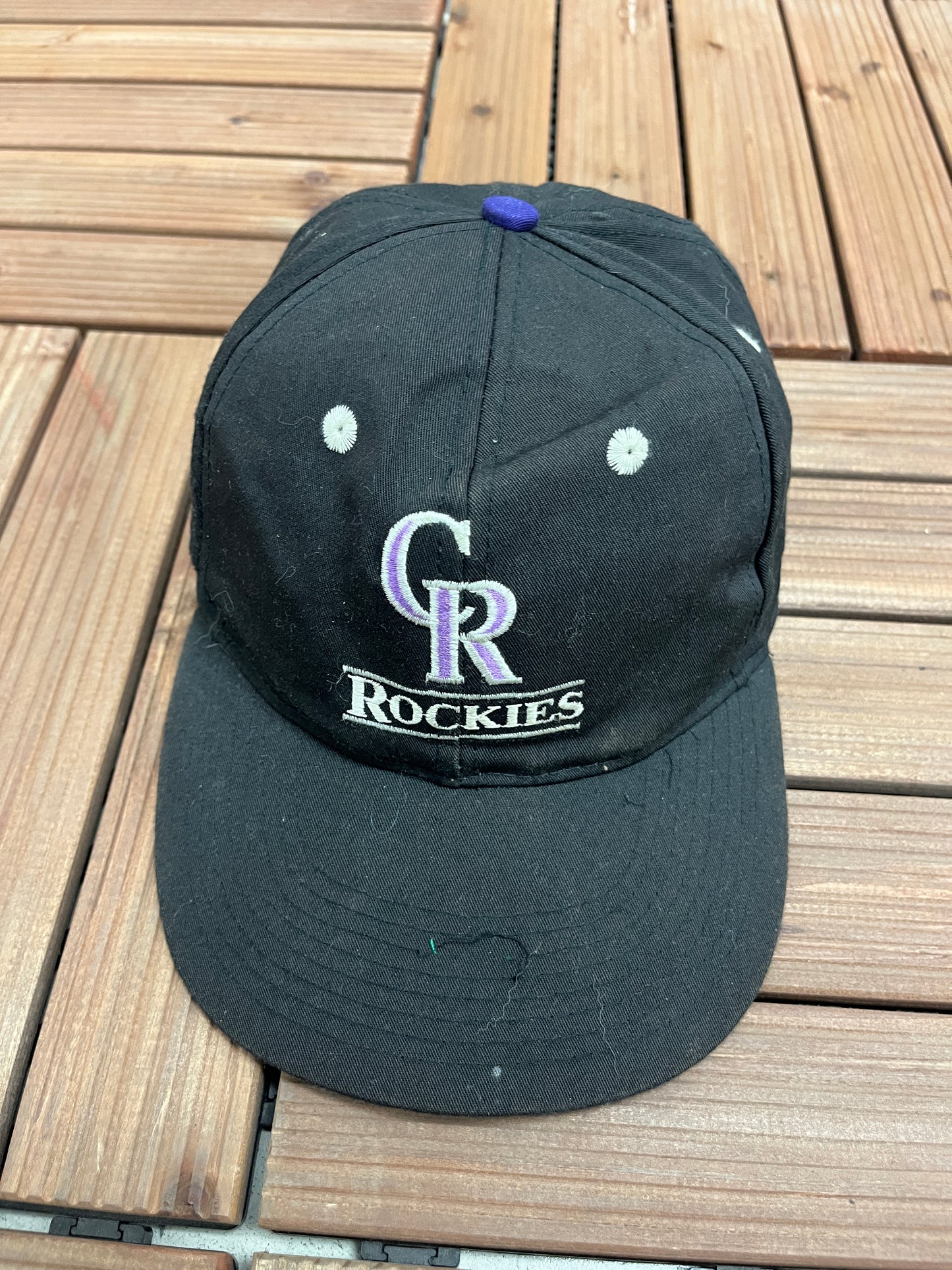 Colorado Rockies Embroidered Graphic Hat | Youth Snap Back | Vintage 2000s MLB Baseball Black Cap | Free Shipping to USA |
