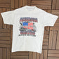 America Land Of The Free, Home Of The Brave Graphic Tee | Size Large | Vintage 2000s Military American White T-Shirt | Free Shipping to USA|