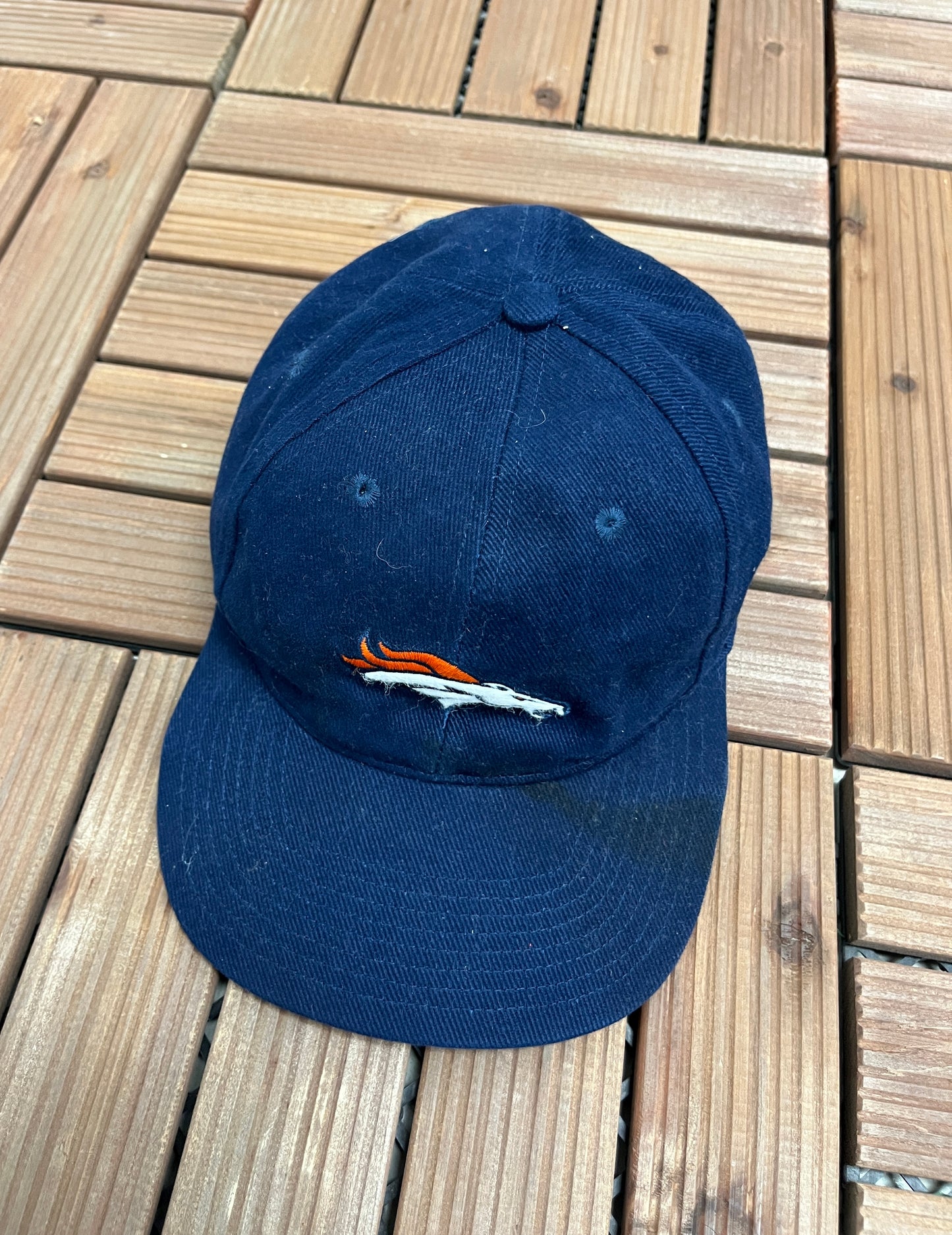 Denver Broncos Nike Graphic Hat | Snap Back | Vintage 1990s Nike NFL Football Blue Cap |