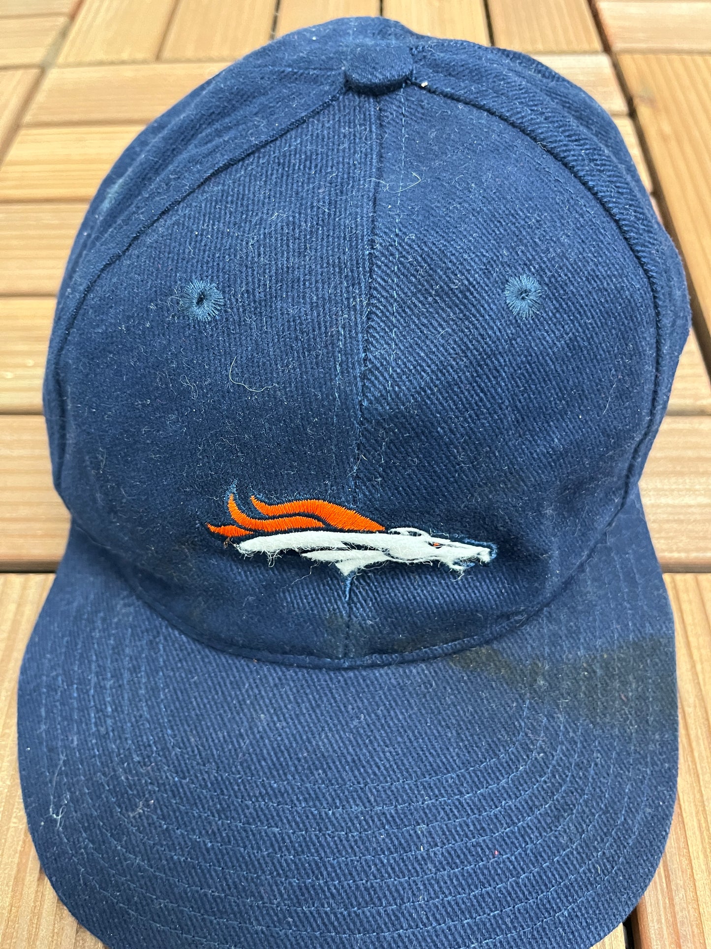 Denver Broncos Nike Graphic Hat | Snap Back | Vintage 1990s Nike NFL Football Blue Cap |