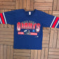 New York Giants Graphic Tee | Size Medium | Vintage 1990s Single Stitch Blue Half Sleeve T-Shirt | Made in USA | Free Shipping to USA |