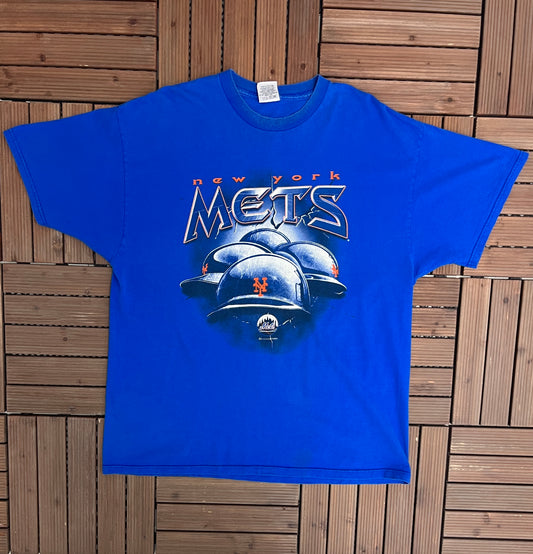 New York Mets Baseball Graphic Tee | Size XX-Large | Vintage 2000s MLB Blue T-Shirt | Dynasty Tag | Free Shipping to USA |
