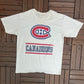 Montreal Canadiens Graphic Tee | Size X-Large | Vintage 1990s NHL Hockey White T-Shirt |