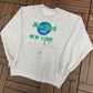 Hard Rock Cafe New York Graphic Crewneck | Size X-Large | Vintage 1990s Promotional Collectors Grey Sweater | Free Shipping to USA |