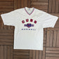 Chicago Cubs Embroidered Graphic Tee | Size Medium | Vintage 2000s MLB Baseball White T-Shirt |