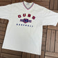 Chicago Cubs Embroidered Graphic Tee | Size Medium | Vintage 2000s MLB Baseball White T-Shirt |