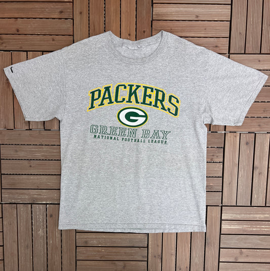 Green Bay Packers Graphic Tee | Size XX-Large | Vintage 1990s NFL Football Grey T-Shirt |