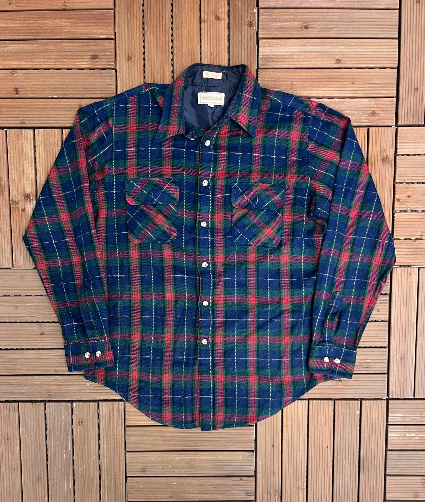 Timber Run Plaid Button Down Flannel Shirt | Size Large | Vintage 2000s Colourful Plaid Button Down Flannel | Free Shipping to USA |