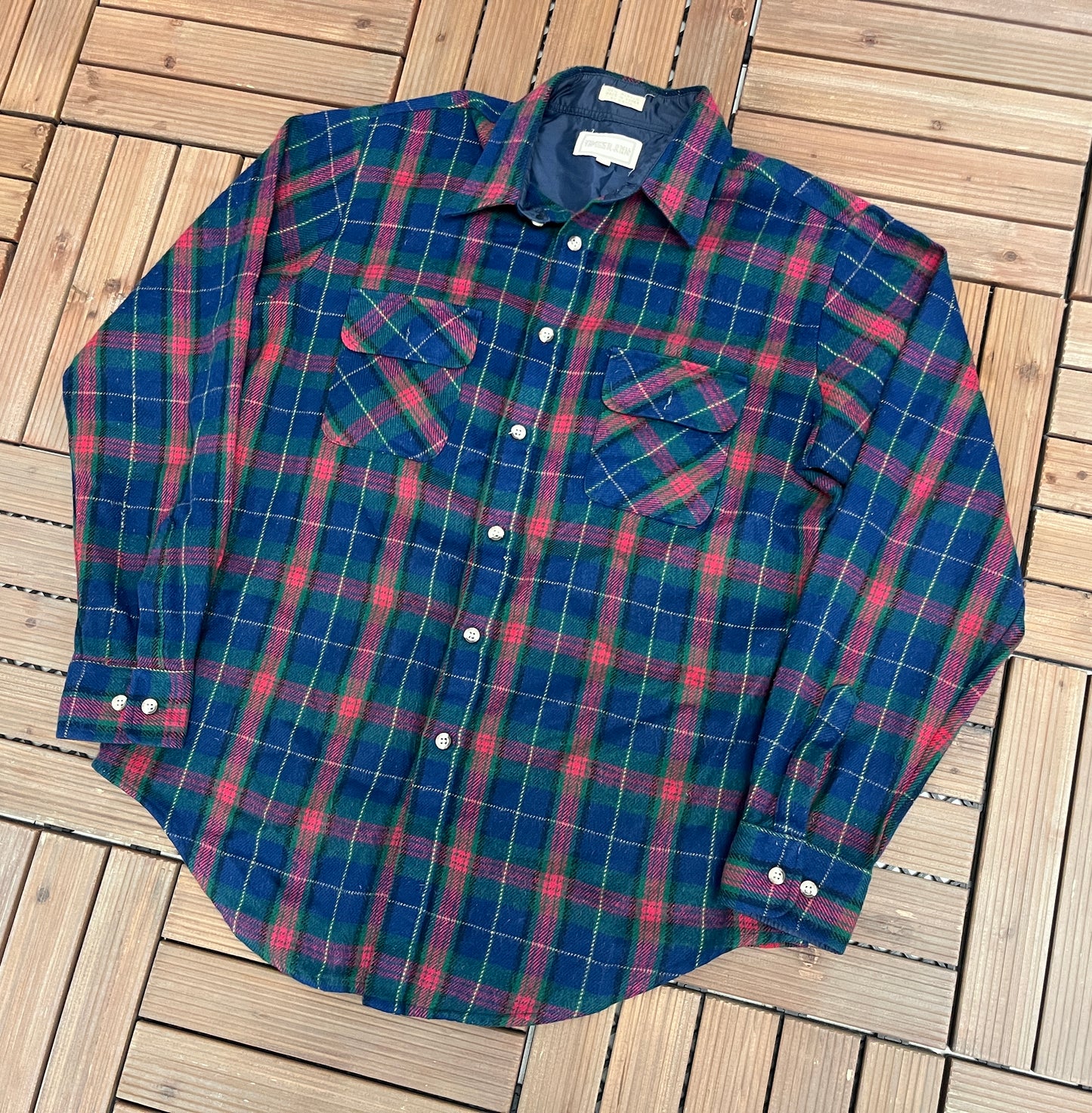 Timber Run Plaid Button Down Flannel Shirt | Size Large | Vintage 2000s Colourful Plaid Button Down Flannel | Free Shipping to USA |