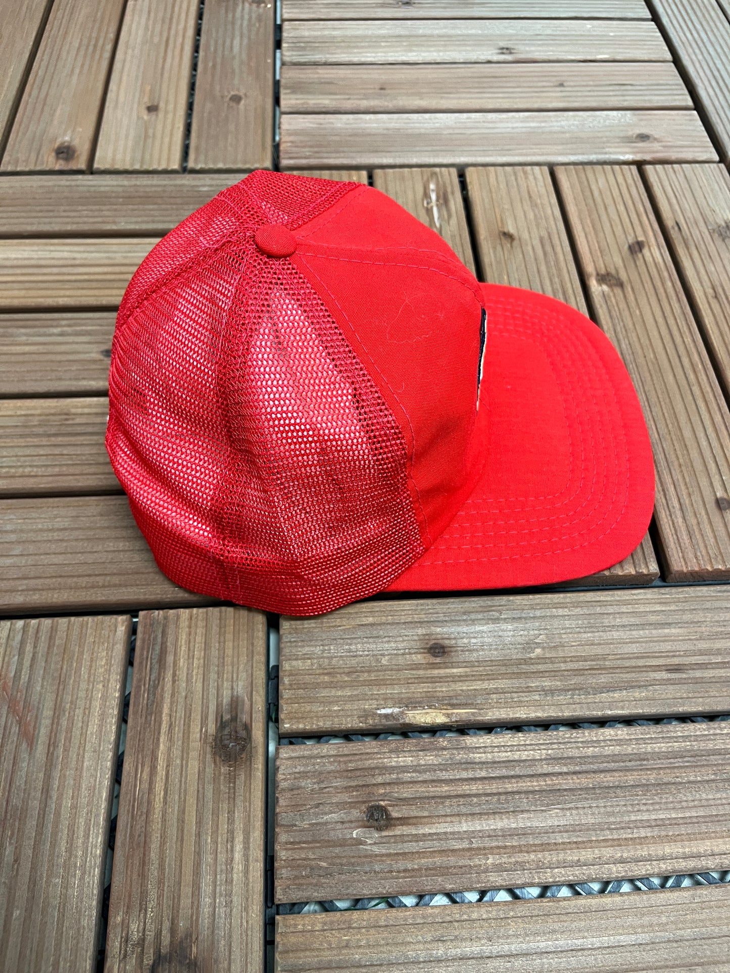 St. Louis Cardinals Embroidered Graphic Hat | Snap Back | Vintage 1990s MLB Baseball Trucker Red Cap |