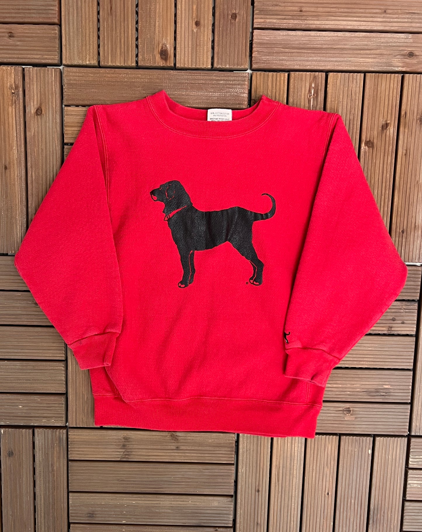 The Black Dog Martha's Vineyard Graphic Crewneck | Size Large | Vintage 1990s Promotional Red Sweater | Made in USA | Free Shipping to USA |