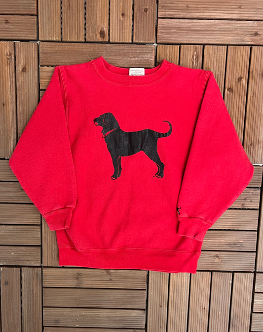 The Black Dog Martha's Vineyard Graphic Crewneck | Size Large | Vintage 1990s Promotional Red Sweater | Made in USA | Free Shipping to USA |