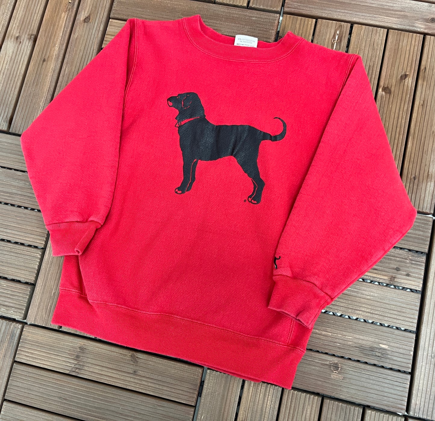 The Black Dog Martha's Vineyard Graphic Crewneck | Size Large | Vintage 1990s Promotional Red Sweater | Made in USA | Free Shipping to USA |